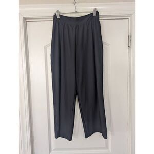 Spanx Flowy Wide Leg Crop Pants‎ women's size medium black lined fitted